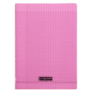 Cahier 24x32 (Grand Format) Polypro Grands Carreaux 96 pages Rose - Calligraphe