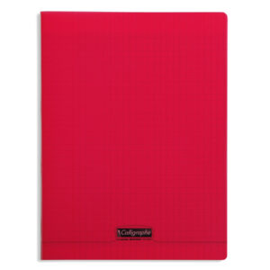 Cahier 24x32 (Grand Format) Polypro Grands Carreaux 96 pages Rouge - Calligraphe