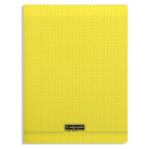 Cahier 24x32 (Grand Format) Polypro Grands Carreaux 96 pages Jaune - Calligraphe