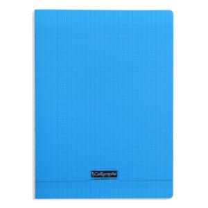 Cahier 24x32 (Grand Format) Polypro Grands Carreaux 96 pages Bleu - Calligraphe