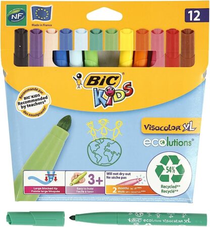 12 feutres pointe large - BIC